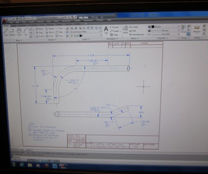 AutoCAD (bent tube drawing)