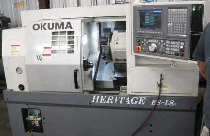 Okuma Heritage ES-L8 CNC Lathe 8″ Dia. x 20″ Lg. , 2.4″ Dia. Thru Spindle , Tailstock